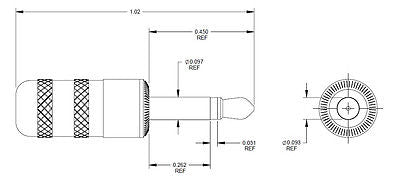 Switchcraft 855 Red 0.101" 2.5mm Male Mono Sub Mini Plug Solder Type NOS - MarVac Electronics