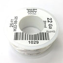 H22-09-25 25FT 22AWG WHITE Stranded Electronic Hook Up 300V Wire UL1007 80C