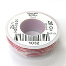 H20-02-25 25FT 20AWG RED Stranded Electronic Hook Up 300V Wire UL1007 80C