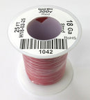H18-02-25 25FT 18AWG RED Stranded Electronic Hook Up 300V Wire UL1007 80C
