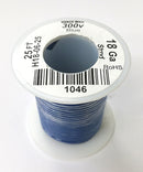H18-06-25 25FT 18AWG BLUE Stranded Electronic Hook Up 300V Wire UL1007 80C