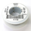 HS24-08-25 25FT 24AWG GREY SOLID Electronic Electrical 300V Wire UL1007 80C