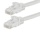 100 Foot WHITE CAT6 Ethernet Patch Cable with Snagless Flexboot Ends DC-568P-100WHMB