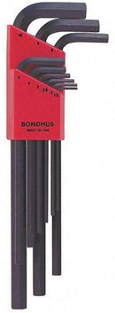 Bondhus 12199, 9 Piece Metric Set, Hex End L-Keys ~ 1.5mm to 10mm