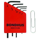 Bondhus 12242, 5 Piece Short Metric Set, Hex End L-Keys ~ 0.71mm to 2.0mm