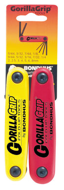 12522 (HF16), Bondhus Double Pack GorillaGrip Hex Key Fold Up Inch & Metric Sets