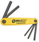 12585, Bondhus 5 Piece GorillaGrip Standard Hex Key Fold Up Set ~ 3/16" to 3/8"
