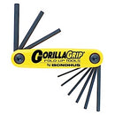 12589, Bondhus 9 Piece GorillaGrip Standard Hex Key Fold Up Set ~ 5/64" to 1/4"