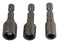 3 Piece 1/4" Drive Hex Sockets ~ Sizes: 1/4”, 5/16” & 3/8”