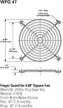 WFG47, Globe Motors Round Grill for 120mm (4.7") Size Box Fans ~ Chrome Wire