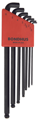 16592, Bondhus 7 Piece Stubby Set, Hex End Balldriver L-Keys ~ 1.5mm to 6.0mm