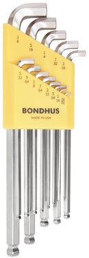 16737, Bondhus 13 Piece Stubby Set, Hex End Balldriver L-Keys ~ 0.050" to 3/8"