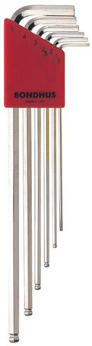 17046, Bondhus 6 Piece Metric Set, Long Hex Balldriver L-Keys ~ 1.5mm to 5.0mm