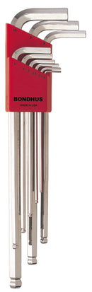 17099, Bondhus 9 Piece Metric Set, Long Hex Balldriver L-Keys ~ 1.5mm to 10mm