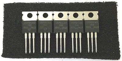 Lot of 5 International Rectifier IRFBC40G 6.2A 600V N Channel Power Mosfets - MarVac Electronics