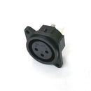 X902-03 Rean 3 Pin XLR Female Panel Mount Jack, Black, Straight PC Pins