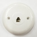 Philmore TWP53V 4 Conductor RJ11, 3-1/4” Diameter Round White Modular Wall Plate