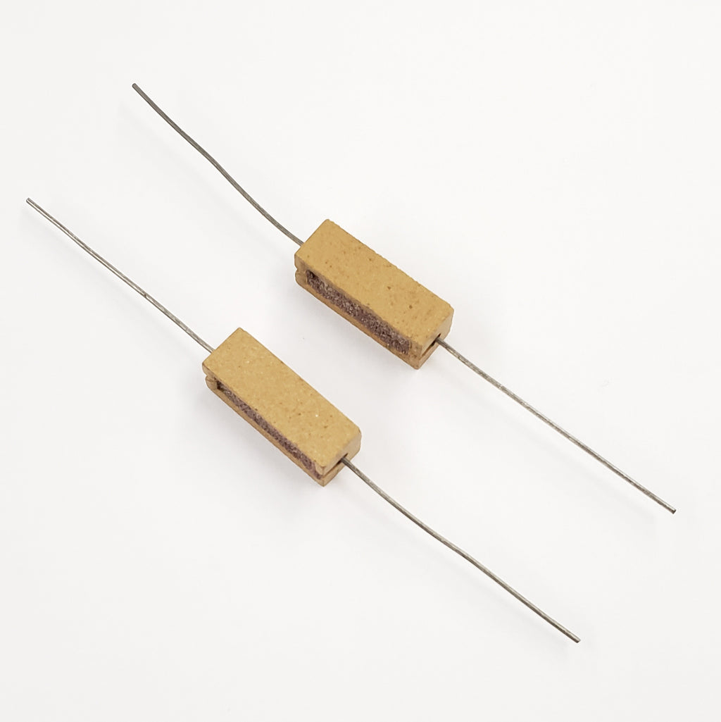 thumbnail interactive-video image 1 of Lot Of 2 – 2.5k Ohm 25 Watt Wirewound Ceramic Power Resistors (25W225) – New Old Stock 1 of 2