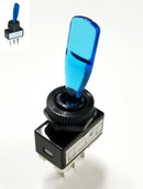 SPST ON-OFF BLUE Glow Paddle Toggle Switch 15A @ 12V DC