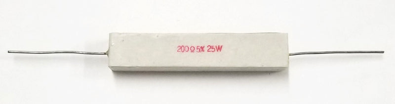 Lot of 2, 200 Ohm 25 Watt Wirewound Ceramic Power Resistors 25W (25W120)