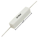 NTE 25W015, 15 Ohm 25 Watt Wirewound Ceramic Power Resistors 25W