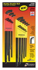 27098, Bondhus Two Pack, Stubby Double Balldriver Inch & Metric Hex Key Sets