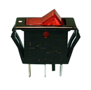 30-10084, Philmore SPST OFF-ON Maint, Red Snap-In Rocker Switch 16A@125V AC