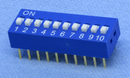 Philmore 30-1010 10 Position DIP Switch, 2.54mm Spacing ON-OFF 100mA@50V DC