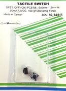 Philmore 30-14411 SPST OFF-(ON) Momentary 6.0mm x 4.5mm Tactile Switches, 2 Pack