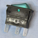 Philmore 30-552 SPST ON-OFF, 12V Lighted Green Rocker Switch 15A @ 250V AC