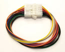 32-3015, 15 Conductor 18AWG Male to Female Round Pin Wire Harness ~ 12" Length