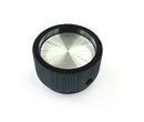 37-536-BU, GC Electronics 1/4'' Shaft, 1.3'' Dia Splined Plastic Knob with Inlay