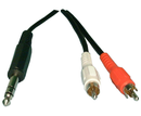 Philmore 44-218 6 Inch (1) 1/4" Stereo Male Plug to (2) RCA Male Plugs Y-Cable