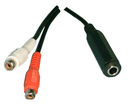 Philmore 44-221 6 Inch (1) 1/4" Mono Female Plug to 2 RCA Female Jacks Y-Cable
