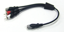 Philmore 44-232, 12" 3.5mm Stereo Female to (2) RCA Male + 3.5mm Stereo Female