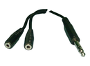Philmore 44-245 6 Inch 1/4" Stereo Male Plug to (2) 3.5mm Stereo Jacks Y-Cable