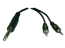 Philmore 44-251 6 Inch 1/4" Stereo Male Plug to 2 3.5mm Mono Male Plugs Y-Cable