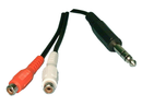 Philmore 44-288 6 Foot (1) 1/4" Stereo Male Plug to (2) RCA Female Jacks Y-Cable