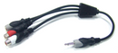 Philmore 44-302 12 Inch 3.5mm Mono Male to (2) RCA Female + 3.5mm Mono Female