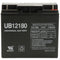 UPG UB12180 T4, 12V @ 18AH Sealed Lead Acid (SLA) Battery w/Nut & Bolt Terminals