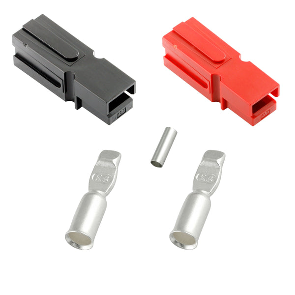 Philmore 49-340, RED & BLACK DC-H (Hi-Amp) Power Connector Set ~ 75A 6AWG