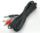 25' 1/4" Stereo Plug to Dual RCA Plugs Audio Cable, 25ft TRS Adapter Cable - MarVac Electronics