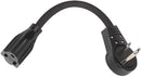 28-20090 6" Extension Cord with Flat Rotating Plug - Black