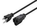 MV5298 Extension Cord - NEMA 5-15P to NEMA 5-15R, 16AWG, 13A/1625W, 3-Prong, Black, 3ft