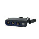 CV026, 3 Way Cigarette Lighter Power Adaptor with Dual USB Port
