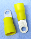 Philmore 65-1597, 2 Pack of 4AWG, Vinyl Insulated 1/4" Stud Ring Lug ~ 4 Gauge