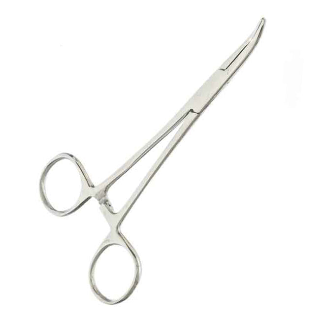5-1/2" Stainless Steel, Self Locking Curved Forceps