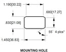 Carling TIGL5B-6S-BL-NBL DPDT ON - (ON) Momentary Rocker Switch 15A 125V AC