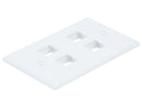 White 4 Port Wall Plate for Keystone Jack Inserts MV6731