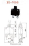 5 Amp Miniature Pushbutton Circuit Breaker  ~ Zing Ear ZE-700S-5 5A